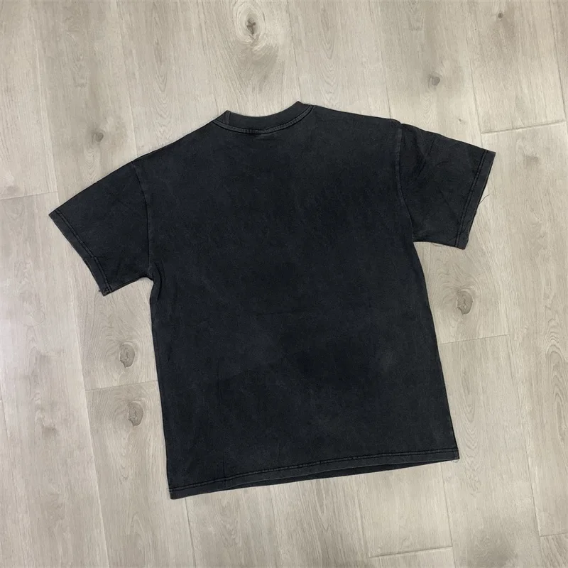 الحفر الساخن رسائل والي الأسود غسلها رجل بلايز القطن الخالص الأمريكية خمر تمثال الحرية طباعة المتضخم فالي تي شيرت #6