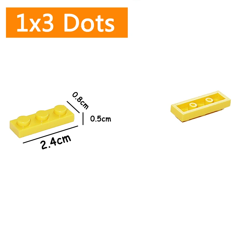 

Size 1x3 Bricks Dots 100PCS 1*3 Building Blocks MOC Assemble Particles 3623 DIY Educational Creative Toy