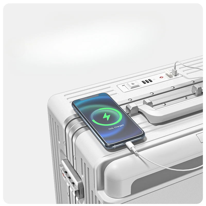 20/24/26/28 Inch Wide Trolley Luggage Front Opening Suitcase Multifunctional Business Computer Suitcase Bag Boarding Box