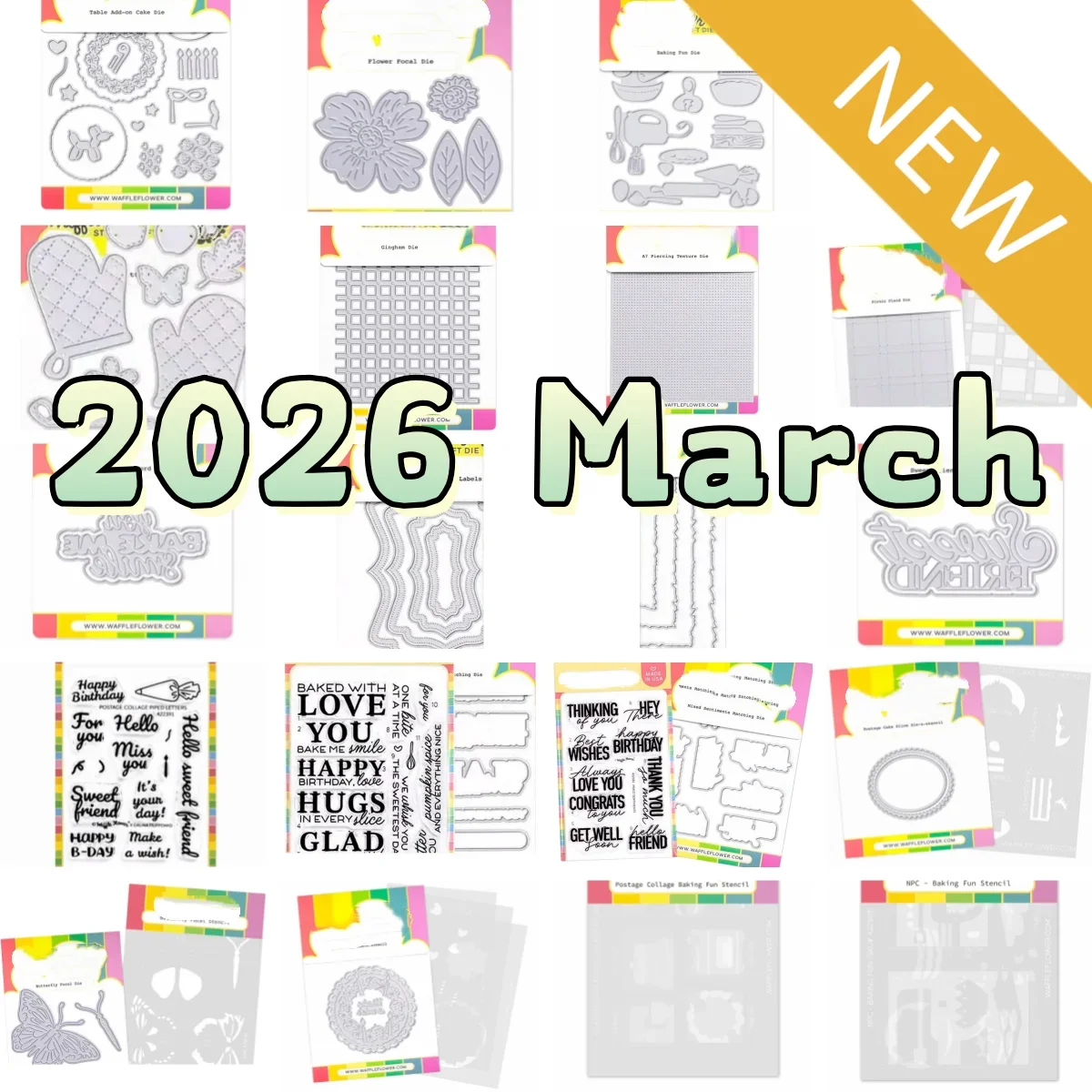 

March 2026 New Cake Flower Butterfly Focal Metal Cutting Dies Clear Stamps Stencil for DIY Greeting Card Making Scrapbooking