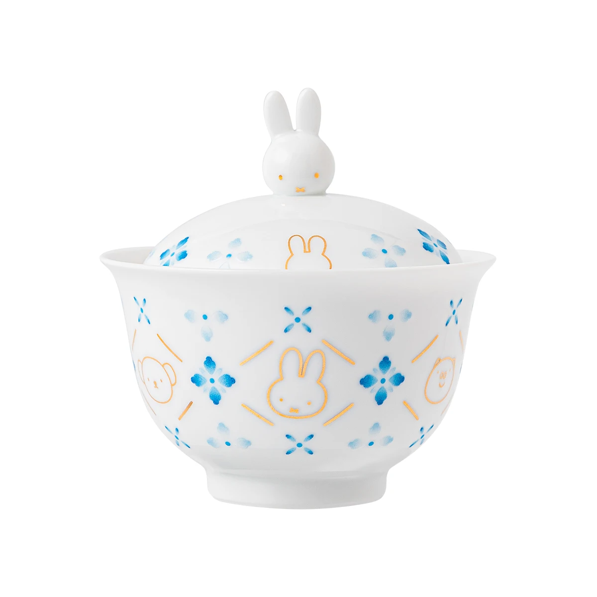 Miffy Lidded Tea Bowl, Flower Window Friends, Jingdezhen Porcelain Gaiwan, 3D Bunny Lid, Tea Ware, Tea Set, Home Decor Gift