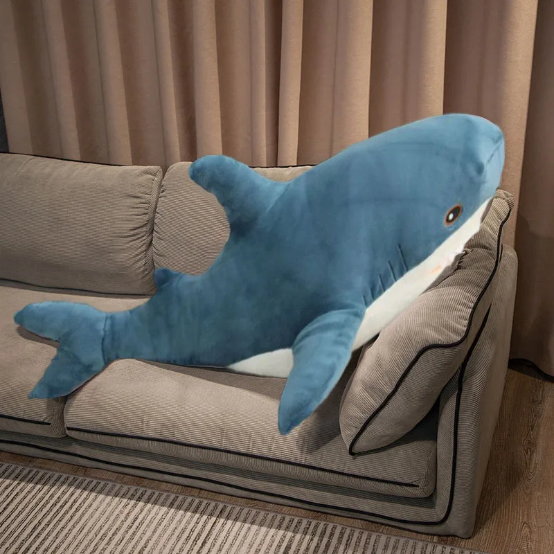 15-140cm Hai Plüschtiere 6 Farben Wal Stofftier großes Auto Kissen Dekoration kawaii große weiche Puppe Weihnachts geschenk für Kinder