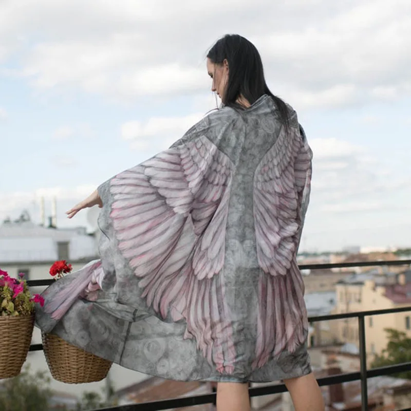 

Printed Hoodie Manga Ocean Wings Series Sexy Goddess New Sunscreen Cardigan For Women
