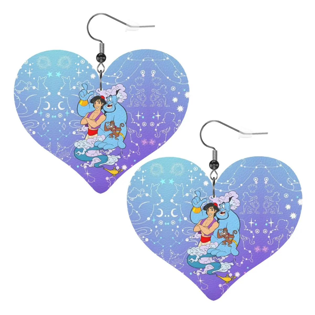 

Custom Drop Dangle Earrings Cute Cartoon Aladdin Leather Teardrop Earrings PVC Leather for Gifts Dainty Jewelry