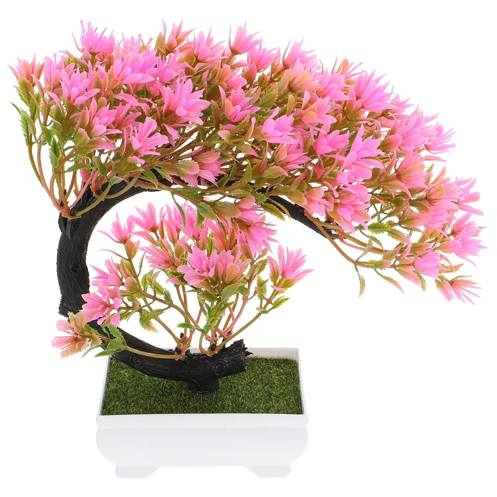 

Artificial Green Plants Faux Bonsai Indoor Decor Long Lasting Realistic Styles Christmas Ornament Fake Flower Plant Stress