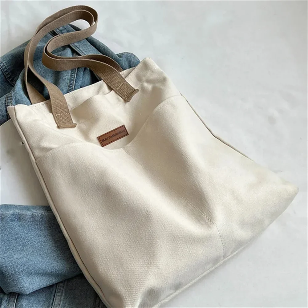 Damen-Canvas-Tragetasche mit großer Kapazität und Nähgarn, praktische Pendler-Handtasche, edle Damentasche – Detail 3
