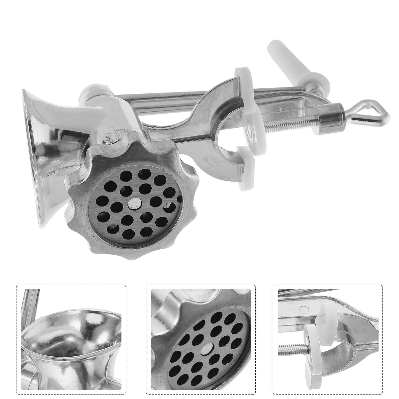 

Manual Meat Mincer Silver -5 Sausage Stuffer Tool Kitchen Metal Efficient Fast Meat Processing Tool Manual Mincer