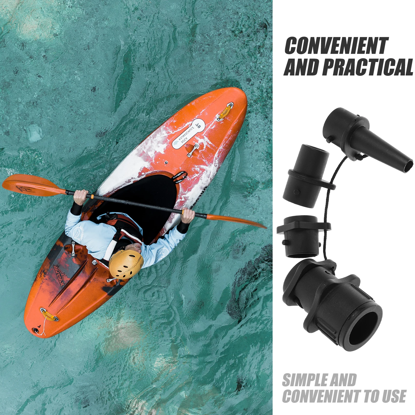 

4Pcs Air Valve Connector Pump Adapter Dual Function Kayak Inflatable Paddle Board Pump Hose Adaptor Compressor Connector