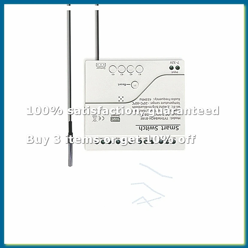 Tuya WiFi DC 7-32V 4 Channel Smart Switch with Temperature Sensor Passive Dry Contact Module Work with Smart Life APP