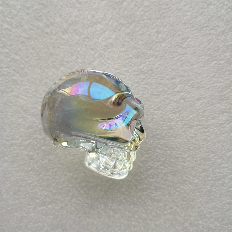 Natural Crystal Skull Statue AB Color Quartz Stone Carved Energy Ore Mineral Healing Crystals Figurine Home Decor