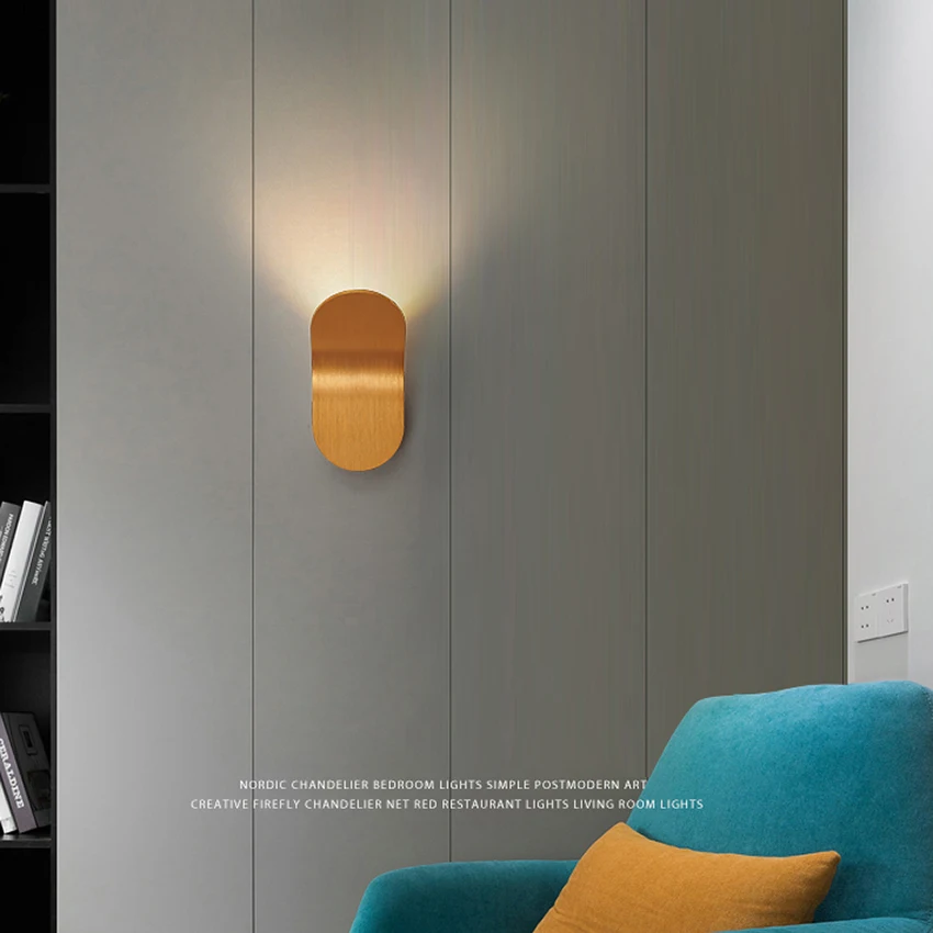 Creative Minimalist Indoor Wall Lights Black/White/Gold Aluminum Wall Scorce for Living room Bedroom Wall Lighting Fixtures