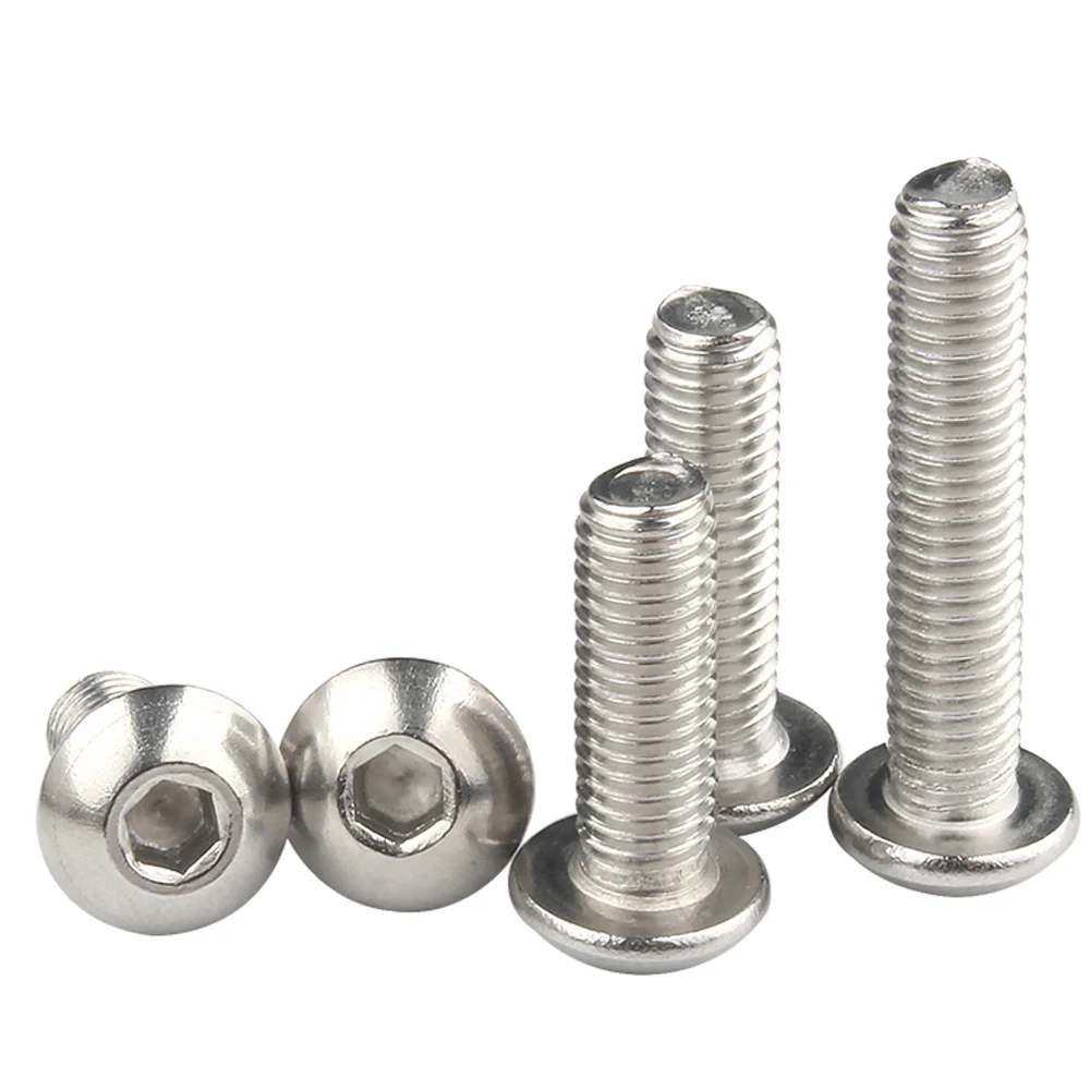 Weiyi 5/10/20/50 Stück M2 M2.5 M3 M4 M5 M6 M8 Runde Edelstahl A2-70 oder Schwarz 10.9 Klasse Sechskant-Inbusschraube – Detail 3