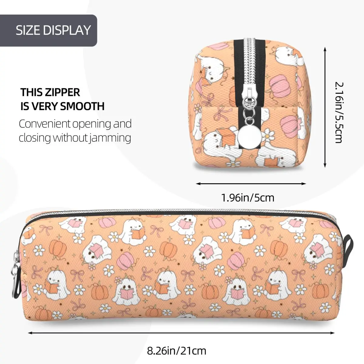 Estuches de lápices de calabaza de Halloween, caja de lápices de fantasmas bonitos, bolígrafo para niñas y niños, bolsa de almacenamiento grande, suministros escolares, regalos, papelería