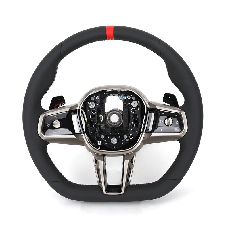 

Custom Red Strip Full Leather ID8 Steering Wheel for BMW F10 X5 F15 X6 F16 F30 F93 G16 G20 G30 G70 G87 M3 G80 G81 M4 G42 G82 G83