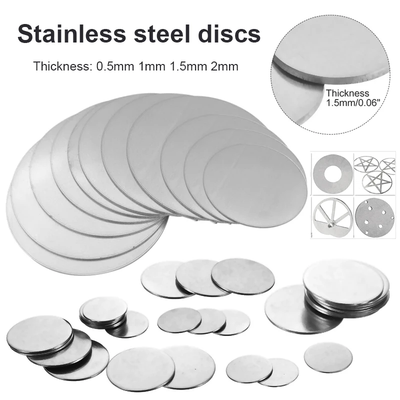 

1 piece 304 stainless steel disc round gasket thickness 0.5~2mm stainless steel round gasket Diameter 50mm 60mm 80mm 100mm,