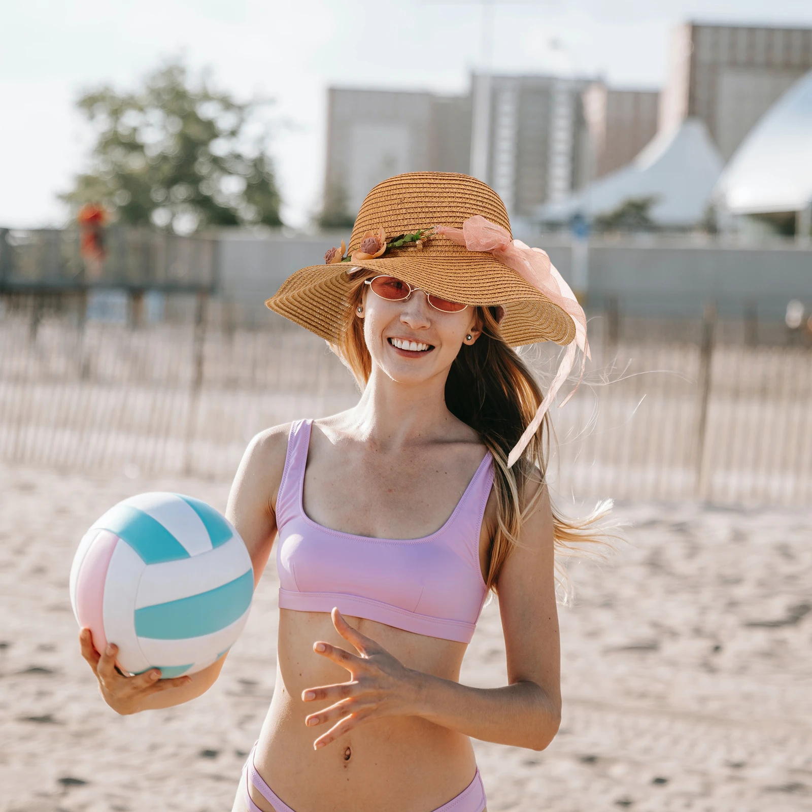 

Sun Hat for Women Summer Beach Wide Brim Hats UV Protection Lightweight Soft Texture Portable Carry Fashion Design Exquisite