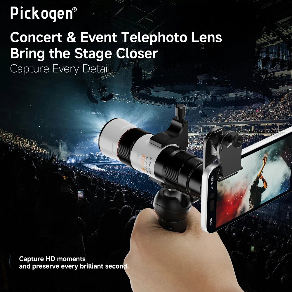 PICKOGEN Zoom Lens 18x-50x Telephoto Telescope Lenses Universal High Power Tele for Bird-watching Camping iPhone Android Phones