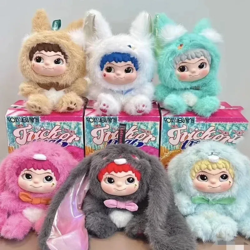 

Wakuku Fox & Bunny Trickor Treat Blind Box Cute Wakuku Фигурка Mystery Box Fox Bunny Аниме Кукла Брелок Сюрприз Сумка Игрушки