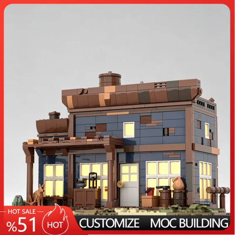 

1268PCS Wild West Two Story General Store MOC Western Town Building Model Creative DIY Building Blocks Educational Birthday Gift