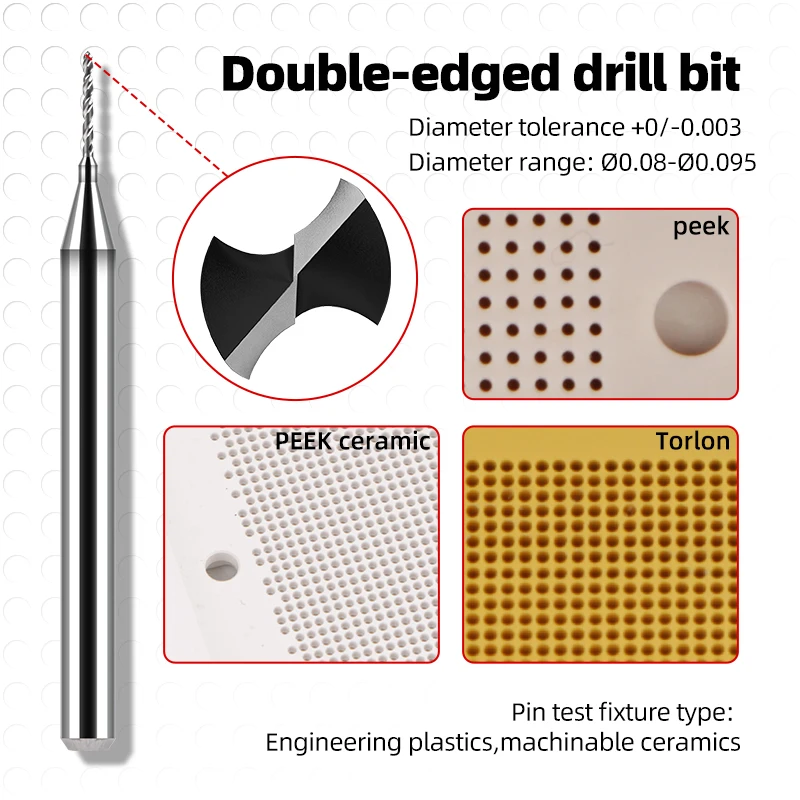 1 PCS Mini Drill Bit High Precision Diameter 0.08mm 0.085mm 0.09mm 0.095mm Drill Bit Hard Tungsten Steel Drill Standard Edition