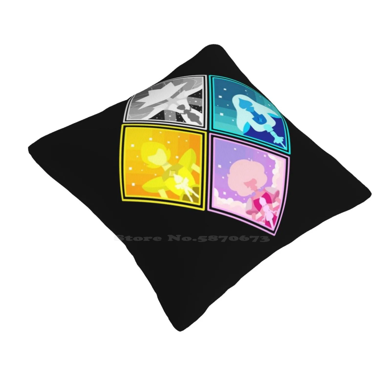 The Great Diamond Authority Funny Cute Decor Square Pillowcase White Diamond Yellow Diamond Blue Diamond Pink Diamond Diamond