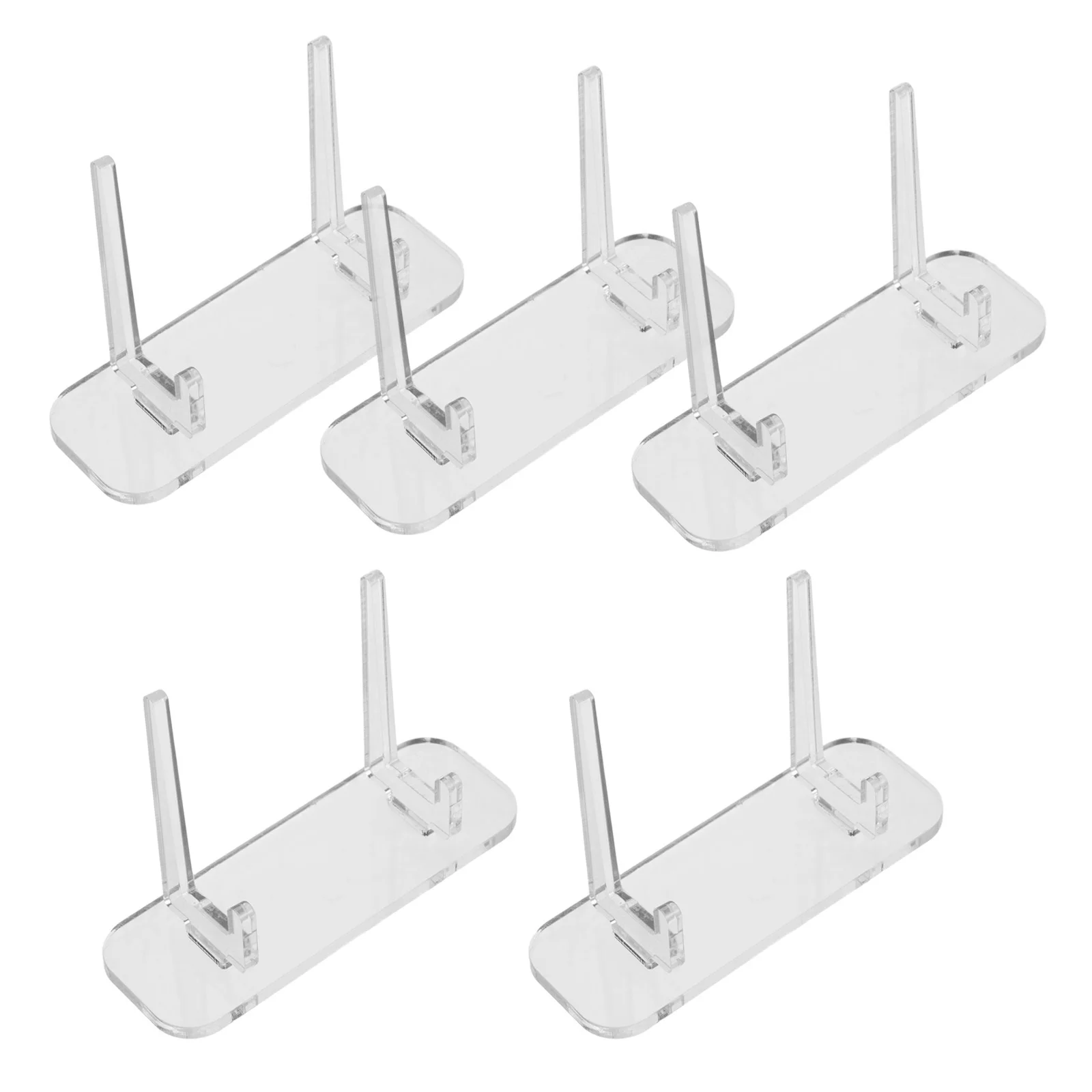 

5Pcs Clear Acrylic Card Stands Desktop Display Holder Transparent Organizer for Business Cards Trading Cards Medals