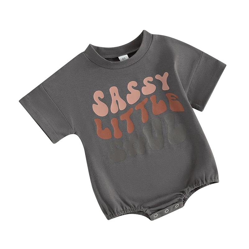 Baby Boy Girl T Shirt Romper  Short Sleeve Bodysuit Sassy Little Soul Cute Newborn Infant Summer Clothes