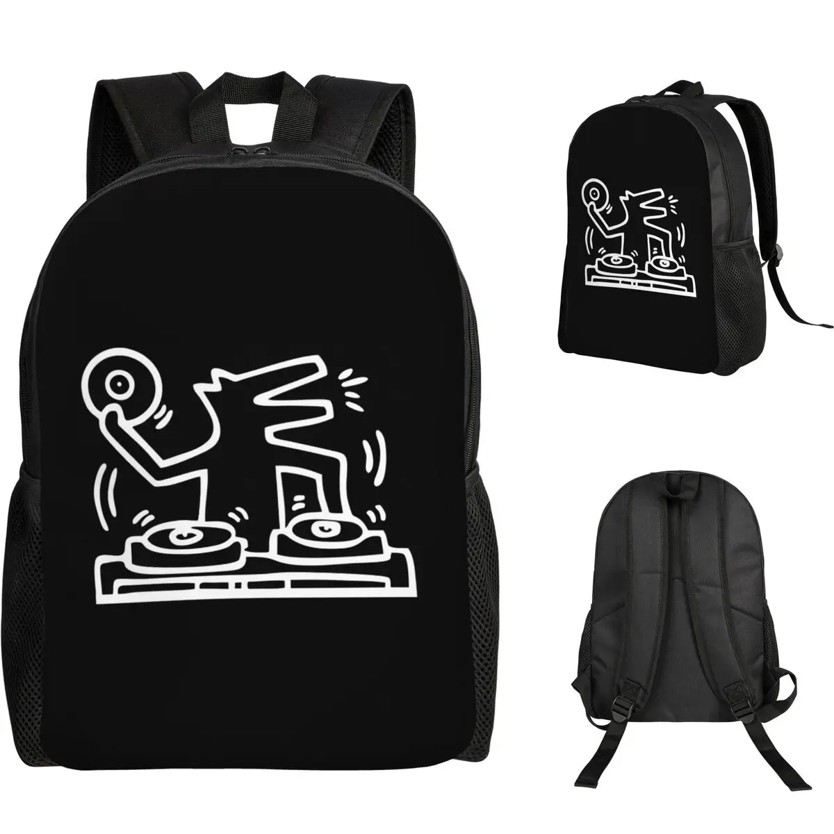 

Белый рюкзак Dj Dog Kieth Animal Haring для студентов, школьников, мальчиков и девочек, сумка для книг, школьная сумка, сумка для ноутбука, сумка через плечо