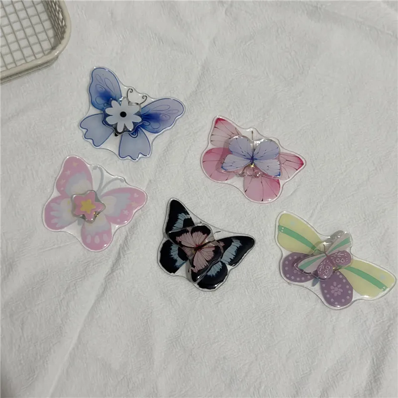 

Вращающийся расширяемый держатель для мобильного телефона с бабочкой, складная ручка, гнездо для тока, кронштейн для кольца на палец, аксессуары для всех телефонов