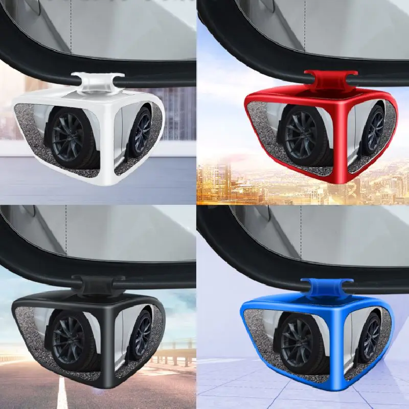 

2pieces Car Mirror Parking Blind Spot HD Wide Angle Adjustable Rearview Extra Auxiliary Convex Round Mirrors For Most Car Models