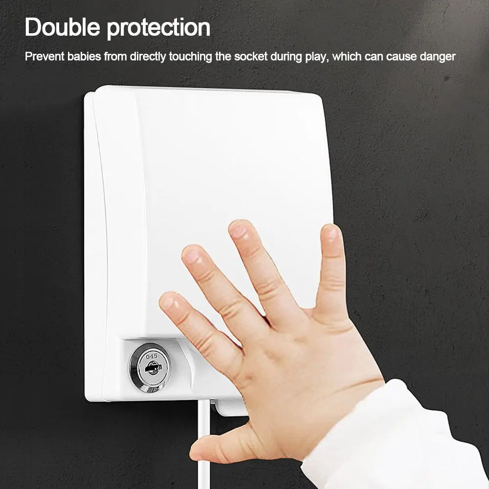 1Pcs 86 Type Lockable Socket Waterproof Dustproof Box Outdoor  Splash-proof Switch Socket Anti-shock Protection Cover