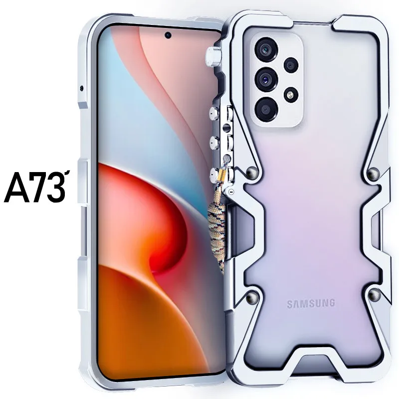 

Armor Screw Metal Frame Shockproof Cover For Samsung Galaxy A73 A72 A55 A35 M55 M15 S21+ Aluminium Bumper Case Heavy Duty Fundas