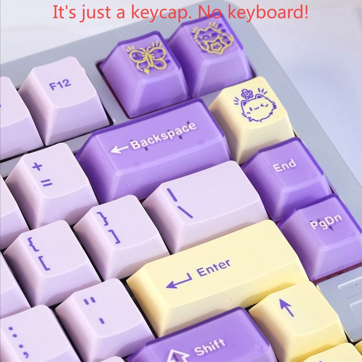 Beautiful Purple Cherry Keycap Kit PBT 216 Keys Suitable for 61/75/87/104/108 Girls Mechanical Keyboard