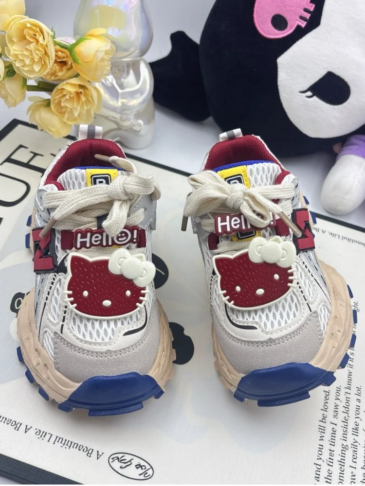 サンリオハローキティスポーツシューズ子供春秋カジュアルスニーカーアニメテニスシューズ女の子バスケットシューズファッションランニングシューズ
