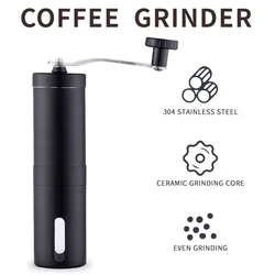 Portable Manual Coffee Grinder, Stainless Steel Coffee Maker, Hand Cranked Coffee Machine, Household Handmade Nut Grinder