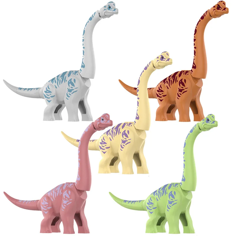 MOC Jurassic Dinosaurs World Dino Park Big Brachiosaurus Model Building Blocks DIY Dinosaur Figures Bricks Toys For Kids Gifts