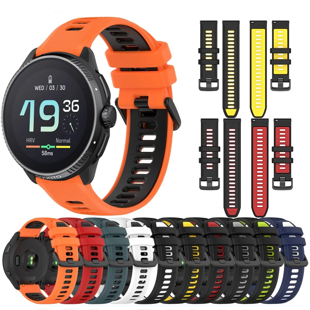 Strap Sports Silicone para SUUNTO RACE, Pulseira Respirável, Acessórios Rápidos, 20mm, 22mm