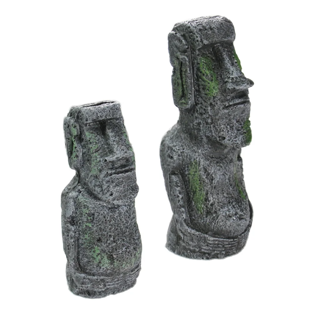 Creative World Famous Scenery Building Chile Easter Island Moai Statue Living Room Fishbowl Decoration Craft Medium 17CM
