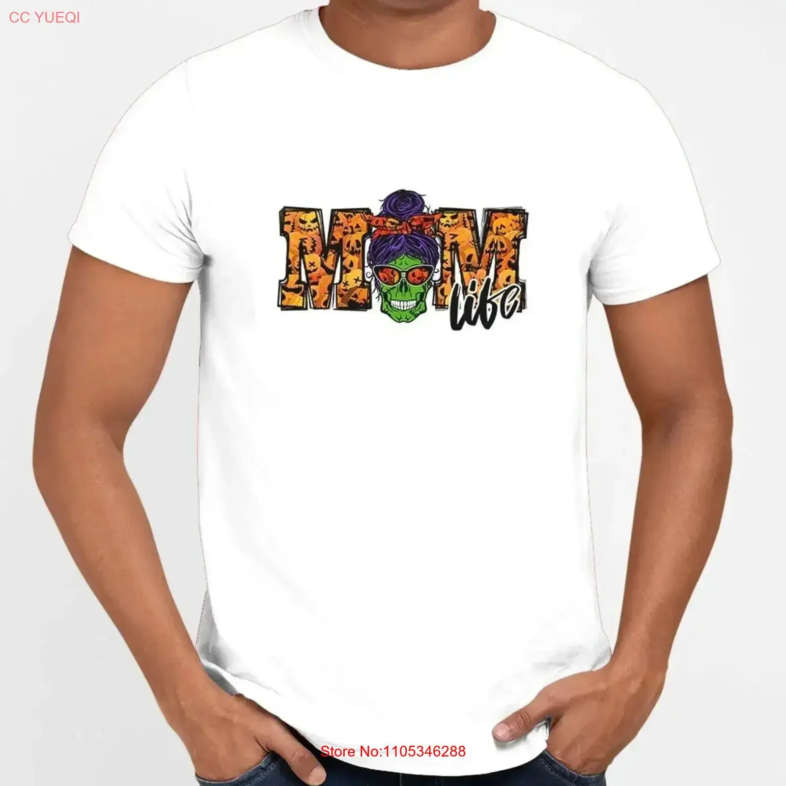 Camiseta MOM LIFE MONSTER ART DESIGN, Diseño Retro de Película, Comedia Vintage, Gráfico Lavado, Casual, Elástica, Versátil, Estilo Vintage para Hombre