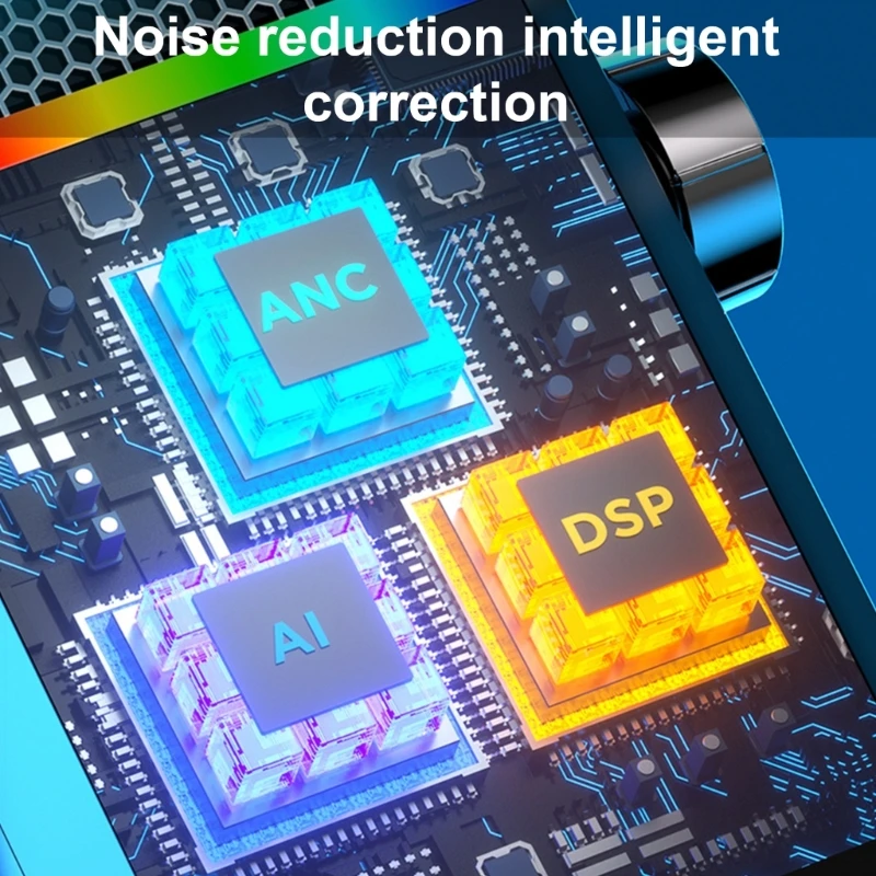 سطح المكتب ميكروفون تسجيل ميكروفون USB أحادي الاتجاه منخفض الضوضاء مع LED #4