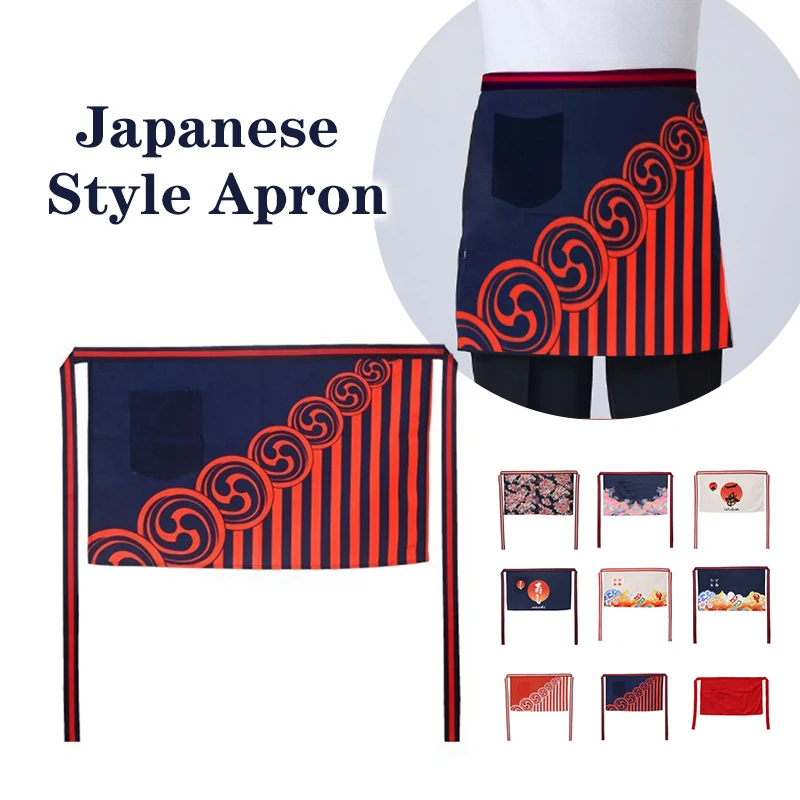 Sushi Chef Aprons Hotel Catering Cooking Kitchen Apron Japan Style Restaurant Teppanyaki Waiter Workwear Pinafore Short Apron