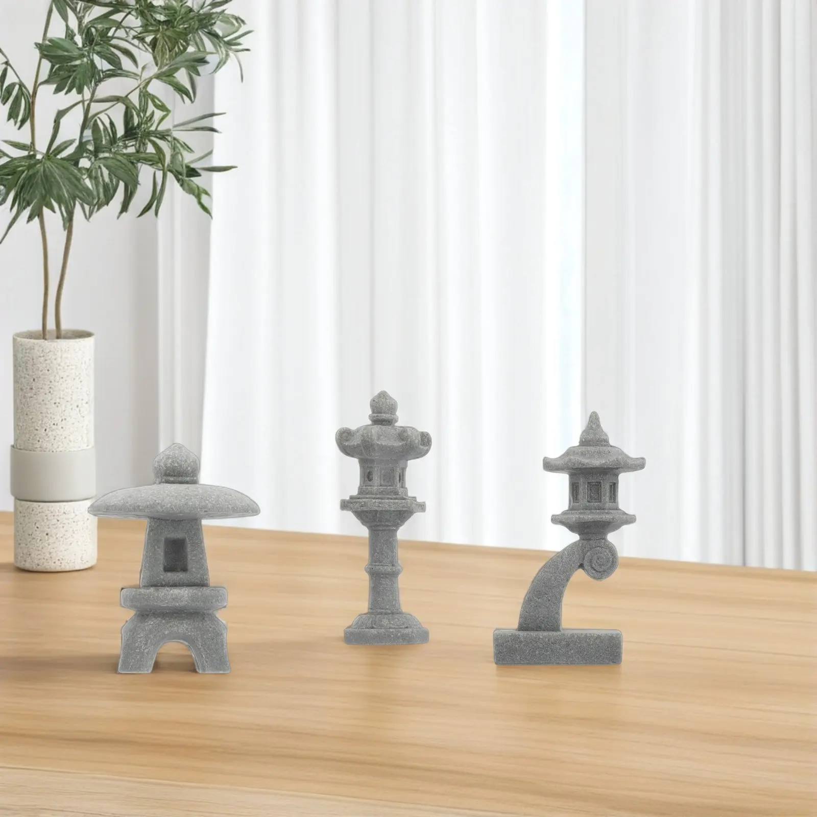 6Pcs Water Aquarium Decorations Miniature Japanese Lantern Pagoda Garden Zen Bonsai Landscape Accessories Mini Pagoda Statue