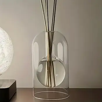 1pc Elegant Flameless Glass AromaRelax Diffuser Bottle - Portable Design for Home & Car, Ideal Essential Oil Vase & Decor Gift 1