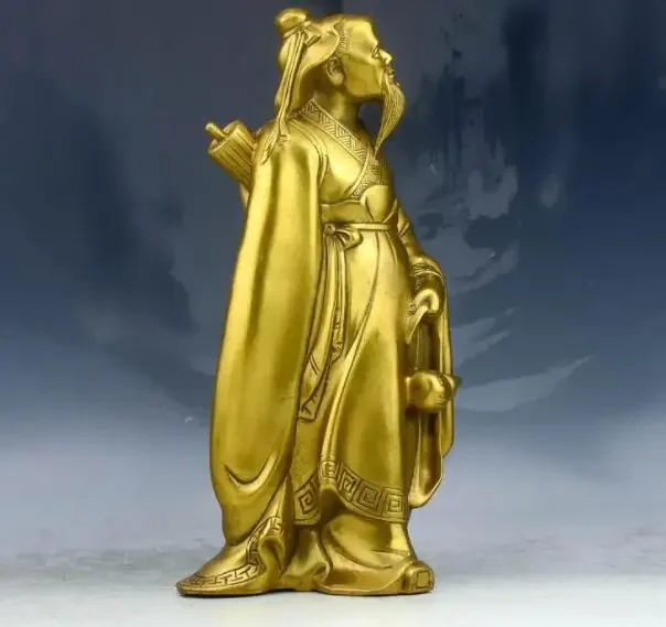 Pure bronze God Li Shizhen stands like Feng Shui for home decoration