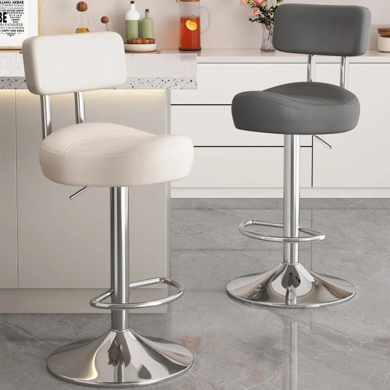 -ww Adjustable Rotating Saddle Bar Stool, Height Swivel High Chair for Kitchen Island & Counter Bar