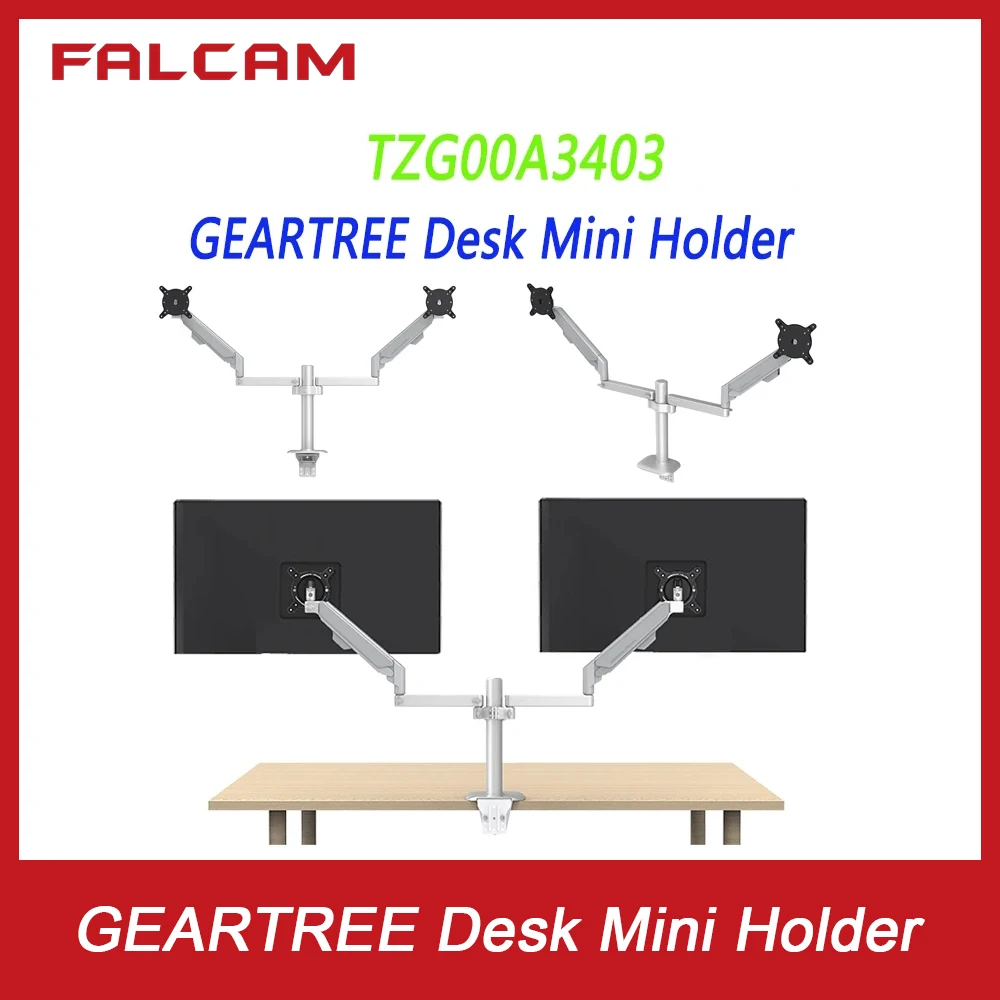 

FALCAM TZG00A3403 GEARTREE Desk Stand Mini Dual Screen Kit T360 Degree Rotation Easy Adjustment Desk Support Stand Accessories