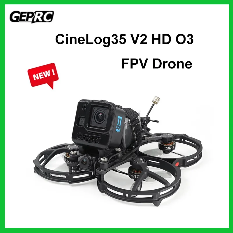 

New GEPRC CineLog35 V2 HD O3 GEP-F722-45A AIO PNP/ELRS 2.4G/TBS Nano RX FPV Quadcopter Freestyle Drone