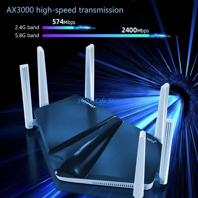 E65E Router Berkecepatan Tinggi AX3000 WiFi 6 Gigabit Router Halus Streaming dan Gaming Amplifier Router Cakupan Sinyal