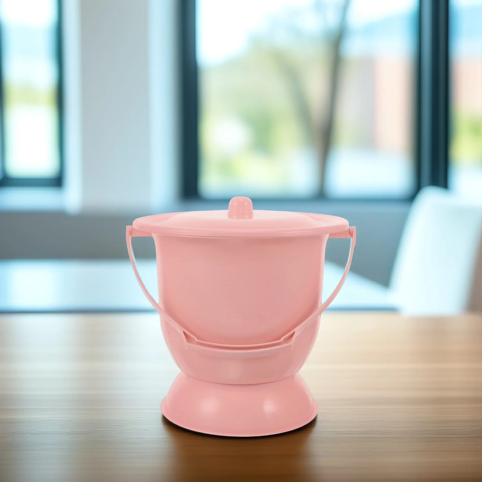 وعاء الغرفة، وعاء البول البلاستيكي المحمول لكبار السن والنساء الحوامل بجانب السرير، دلو البول الليلي مع غطاء متين وخفيف الوزن #5