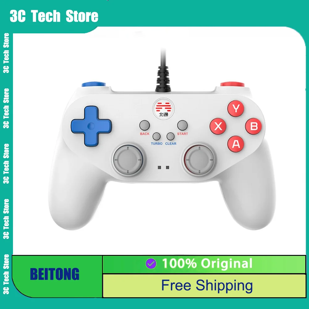 BEITONG Bat 2 Wired PC Game Controller Dual Vibration Gamepad Joystick for WindowsSteam Xbox Simulators Android TV Gaming Wukong